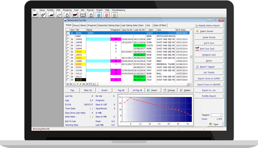 screenshot of Macadamia Management Software